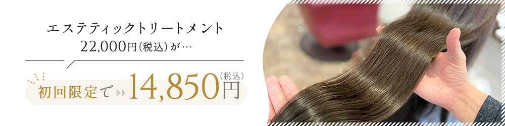 エステティックトリートメント22,000円（税込）が...初回限定で14,850円